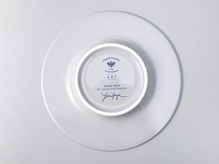 Бокал с блюдцем Тотем в подарочной упаковке, рисунок Волк, арт. 81.28374.00.1, 