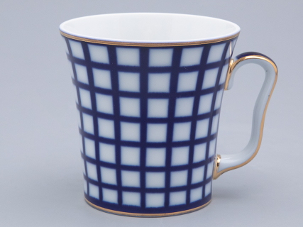 Бокал с блюдцем Ленинградский Кобальтовая клетка 360 мл арт. 81.17615.00.1, 