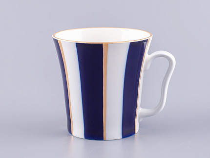 Бокал с блюдцем 360 мл форма Ленинградский рисунок Кобальтовые полосы арт. 81.14856.00.1