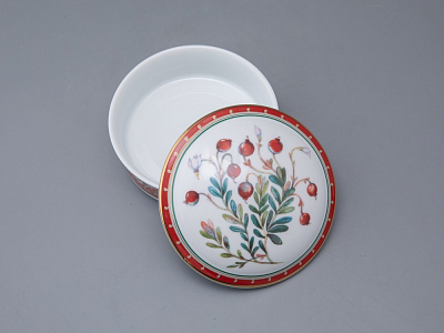 Туалетная коробочка в подарочной упаковке, форма Круглая, рисунок Клюква заповедная, арт 81.34282.00.1