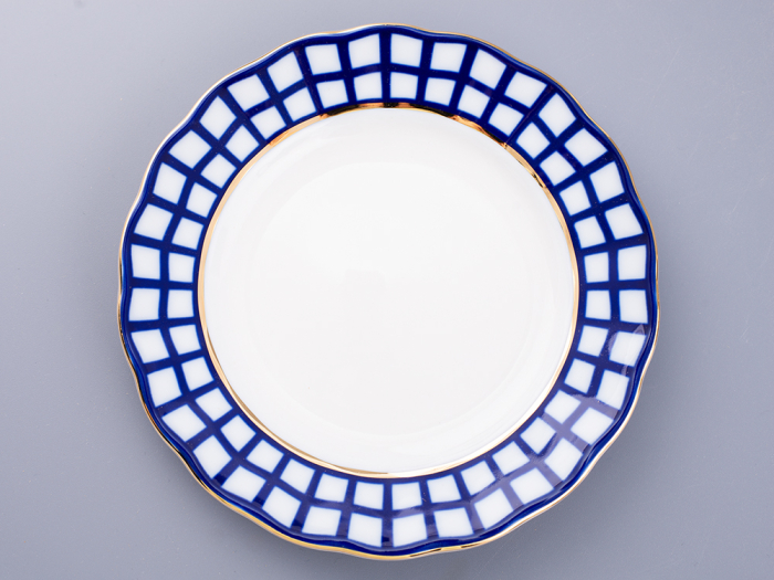 Тарелка Тюльпан Кобальтовая клетка 180 мм арт. 80.06390.00.1, 