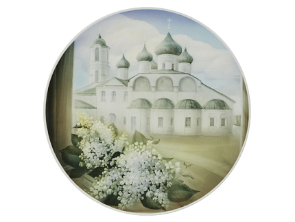 Блюдо декоративное 450 мм форма Круглая рисунок Весна в монастыре арт. 80.91234.00.1