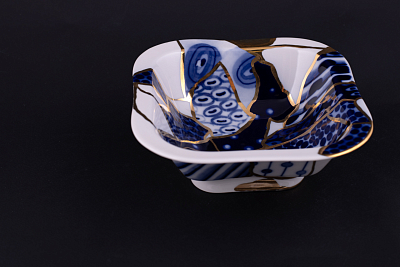 Салатник 700 мл рисунок Байкал, на форме Молодежная арт 60.14037.00.1