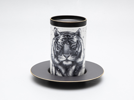 Бокал с блюдцем Тотем в подарочной упаковке, рисунок Тигр арт. 81.30082.00.1, 