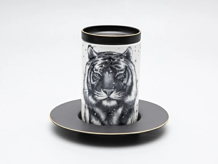 Бокал с блюдцем Тотем в подарочной упаковке, рисунок Тигр арт. 81.30082.00.1, 