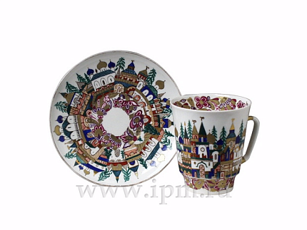 Чашка с блюдцем кофейная 165 мл.,  форма Майская,  рисунок Старинная Россия арт. 81.10382.00.1