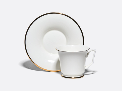 Чашка с блюдцем чайная 210 мл форма Юлия рисунок Золотая лента арт. 81.23998.00.1, 