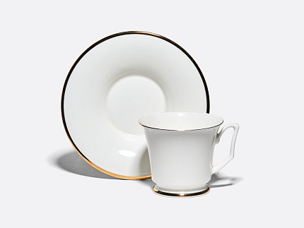 Чашка с блюдцем чайная 210 мл форма Юлия рисунок Золотая лента арт. 81.23998.00.1