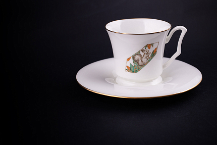 Чашка с блюдцем кофейная, рисунок Конфета Белочка, форма Юлия, арт 61.21056.00.1