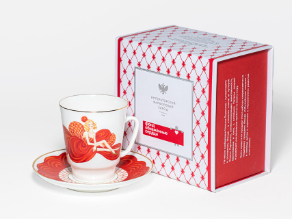 Чашка с блюдцем 165 мл, в подарочной упаковке, форма Майская, рисунок Обнаженные сердца, арт 81.10461.00.1, 