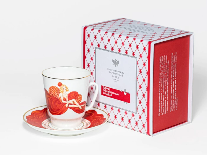 Чашка с блюдцем 165 мл, в подарочной упаковке, форма Майская, рисунок Обнаженные сердца, арт 81.10461.00.1, 