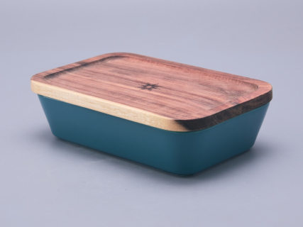 Набор для запекания с деревянной крышкой (2 предмета), в подарочной упаковке, форма Стандартная, рисунок Календа, арт 42.00073.00.1, 