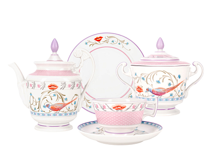 Сервиз чайный форма Александрия рисунок Фазаны, 6 персон 20 предметов арт. 81.25886.00.1