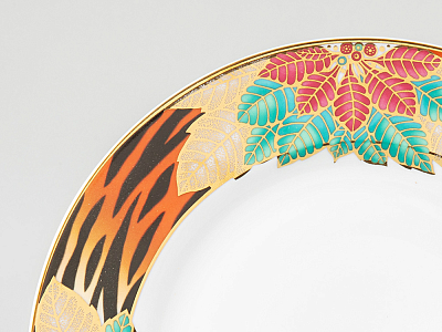 Тарелка мелкая 270 мм форма Европейская-2 рисунок Пуансеттия, арт. 80.38105.00.1