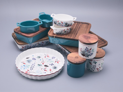 Набор кокотниц (4 предмета) в подарочной упаковке, форма Стандартная, рисунок Календа, арт 42.00076.00.1, 