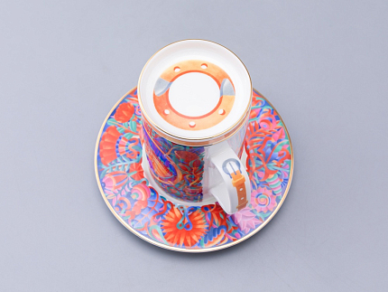 Бокал с блюдцем и крышкой 400мл в подарочной упаковке, форма Топ, рисунок Единорог, арт. 81.34424.00.1