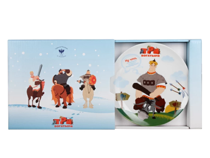 Подарочный набор декоративный 200 мм форма Эллипс рисунок Три богатыря Алеша Попович арт. 81.25185.00.1, 