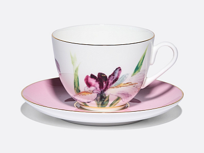 Чашка с блюдцем L’Art des Fleurs (Искусство цветов) в подарочной упаковке, форма Весенняя 2, рисунок Роузи, арт 81.33402.00.1