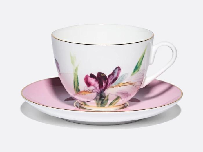 Чашка с блюдцем L’Art des Fleurs (Искусство цветов) в подарочной упаковке, форма Весенняя 2, рисунок Роузи, арт 81.33402.00.1, 