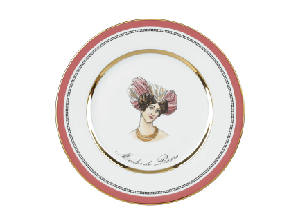 Подарочный набор тарелка мелкая 180 мм форма Европейская-2 рисунок Modes de Paris (терракот) арт. 81.26421.00.1