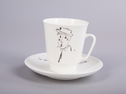 Чашка с блюдцем 165 мл форма Майская рисунок Автопортрет Юрия Никулина, арт. 81.30604.00.1, 