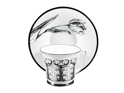 Подарочный набор чашка с блюдцем, форма Юлия рисунок Сысоев Волшебный сад IV арт. 81.30915.00.1