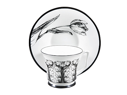 Подарочный набор чашка с блюдцем, форма Юлия рисунок Сысоев Волшебный сад IV арт. 81.30915.00.1