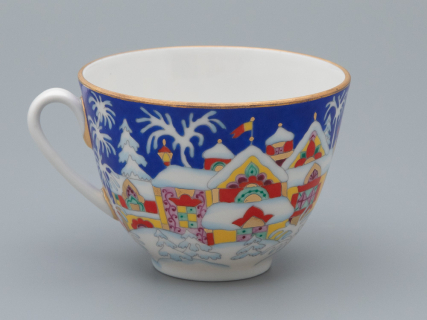 Чашка с блюдцем чайная 250 мл форма Весенняя рисунок Зимняя сказка арт. 81.10473.00.1, 