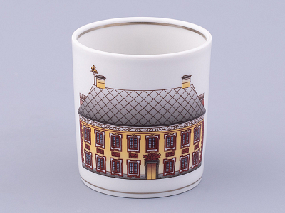 Чашка с блюдцем чайная, форма Гербовая, рисунок Серебряный город 6, арт. 81.32589.00.1