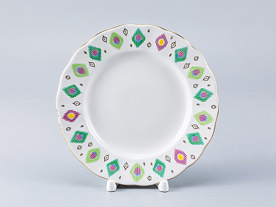 Тарелка мелкая 180 мм. форма Тюльпан рисунок Перо павлина, арт. 80.97649.00.1