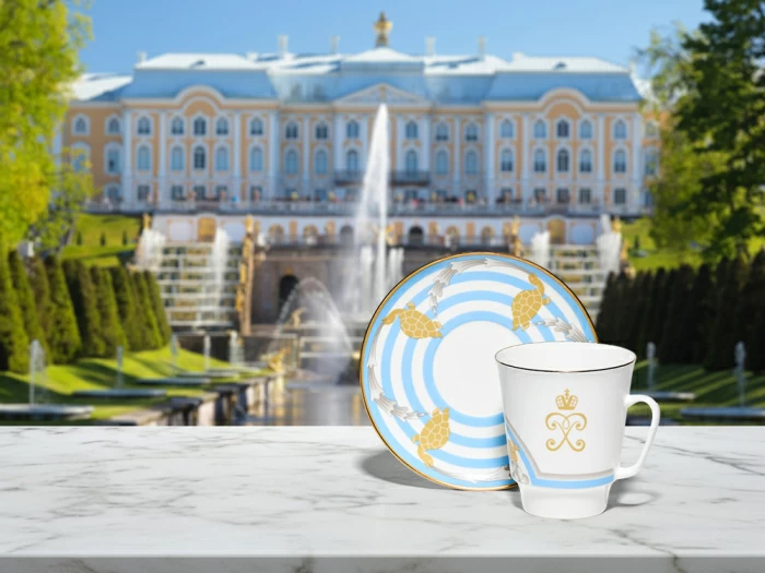 Чашка с блюдцем 165 мл, форма Майская, рисунок Фонтан Тритон, арт. 81.34934.00.1, 