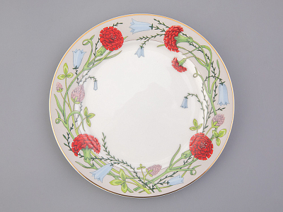 Тарелка плоская 200 мм форма Стандартная-2 рисунок Сад Алисы светло-серый, арт 80.49310.00.1