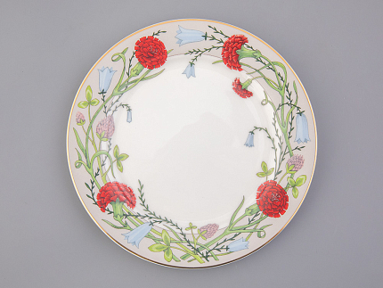 Тарелка плоская 200 мм форма Стандартная-2 рисунок Сад Алисы светло-серый, арт 80.49310.00.1