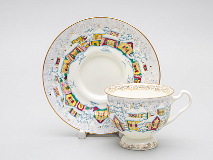 Сервиз чайный форма Айседора рисунок Зимний день, 6 персон 14 предметов, арт. 81.29567.00.1