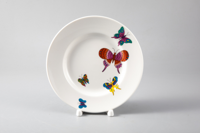 Тарелка мелкая 240 мм форма Плоская рисунок Шафрановые бабочки, арт. 80.39179.00.1, 