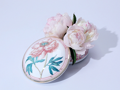 Туалетная коробочка в подарочной упаковке, форма Круглая, рисунок Дивный пион, арт 81.33188.00.1