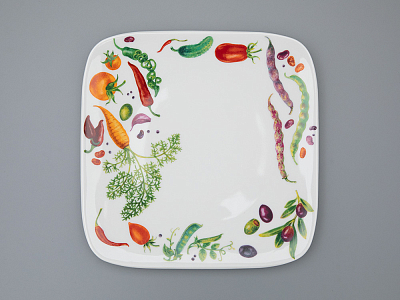 Тарелка квадратная 305 мм форма Тимон, рисунок Мамина дача, арт. 80.02107.00.1