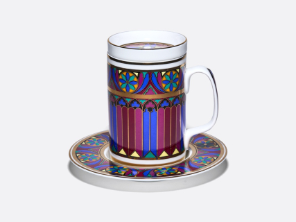 Бокал с блюдцем и крышкой 390 мл в подарочной упаковке, форма Топ, рисунок Готический 7, арт. 81.34168.00.1, 