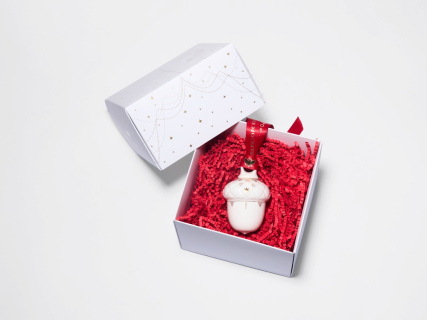 Елочная игрушка в подарочной упаковке, форма Желудь, рисунок Позолоченный, арт. 81.33932.00.1, 