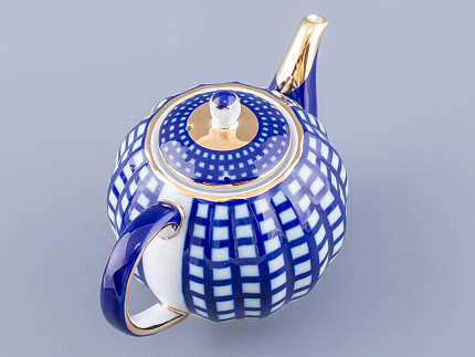 Чайник заварочный Тюльпан Кобальтовая клетка 600 мл арт. 80.03048.00.1