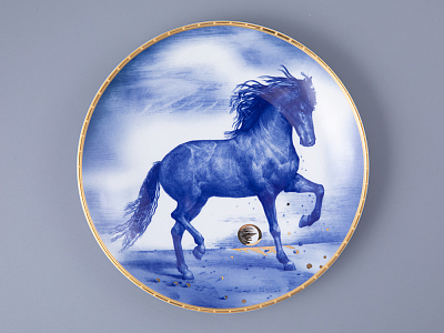 Тарелка декоративная 195 мм в подарочной упаковке форма Эллипс рисунок Пепел, арт. 81.34077.00.1