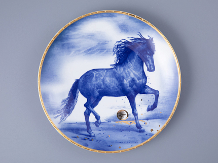 Тарелка декоративная 195 мм в подарочной упаковке форма Эллипс рисунок Пепел, арт. 81.34077.00.1