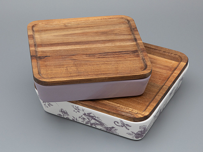 Набор для запекания (2 предмета) форма Стандартная, рисунок Monplaisir Violet, арт 42.00059.00.1