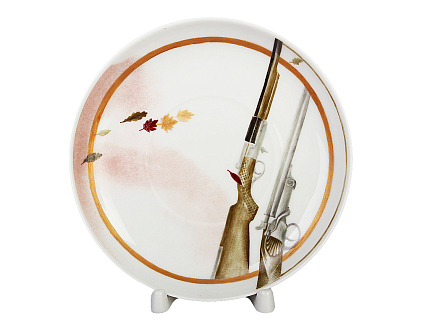 Бокал с блюдцем и с крышкой 380 мл форма Снежное Утро рисунок Осенняя охота арт. 81.23092.00.1