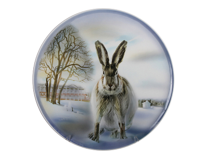 Блюдо декоративное 450 мм форма Круглая рисунок Заяц по кличке Ампир арт. 60.09254.00.5
