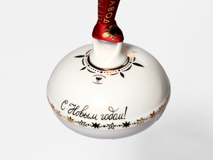 Елочная игрушка в подарочной упаковке, форма Луковица, рисунок Золотой бант, арт. 81.33930.00.1, 