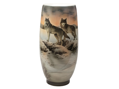 Ваза форма Карелия рисунок Волки 1 арт. 80.89415.00.1