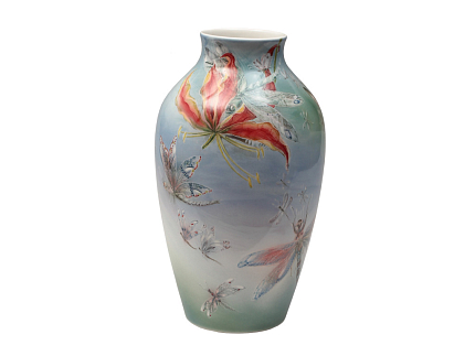 Ваза форма Ламповая рисунок Танец стрекоз арт. 80.88194.00.1