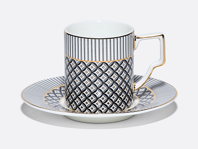 Чашка с блюдцем кофейная 150 мл, форма Элегия, рисунок Elegant, арт. 81.34914.00.1