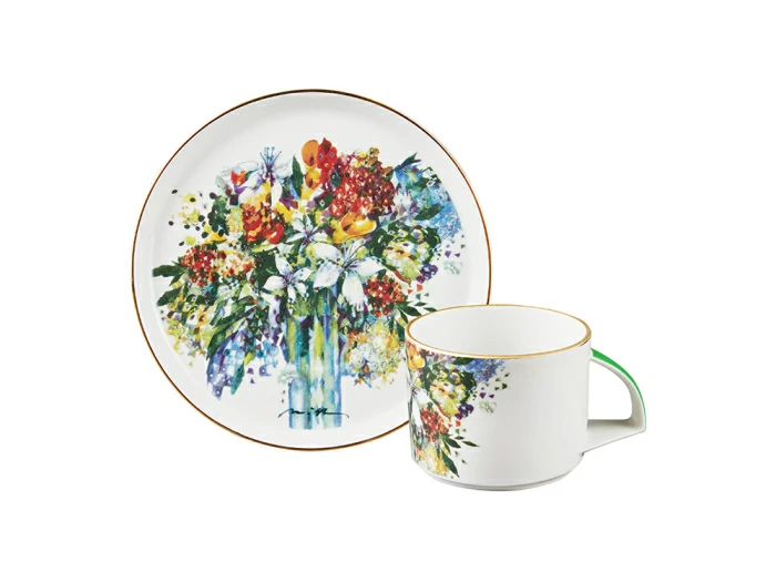 Чашка с блюдцем чайная форма Баланс рисунок Весенний букет/Spring Bouquet арт. 81.29232.00.1, 